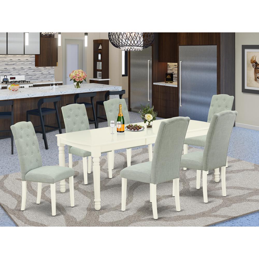 Dining Room Set Linen White, DOCE7-LWH-15. Picture 2