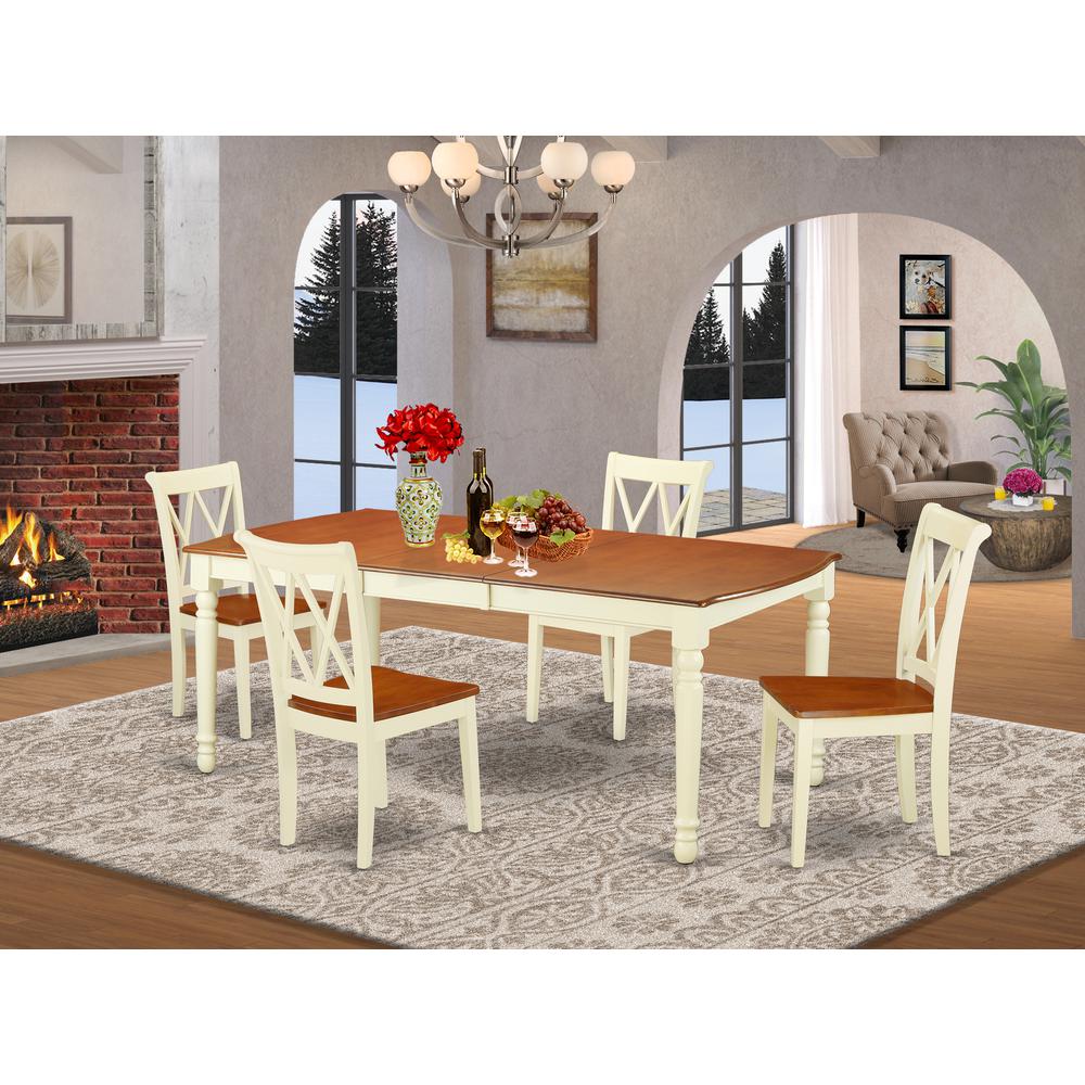 Dining Room Set Buttermilk & Cherry, DOCL5-BMK-W. Picture 2