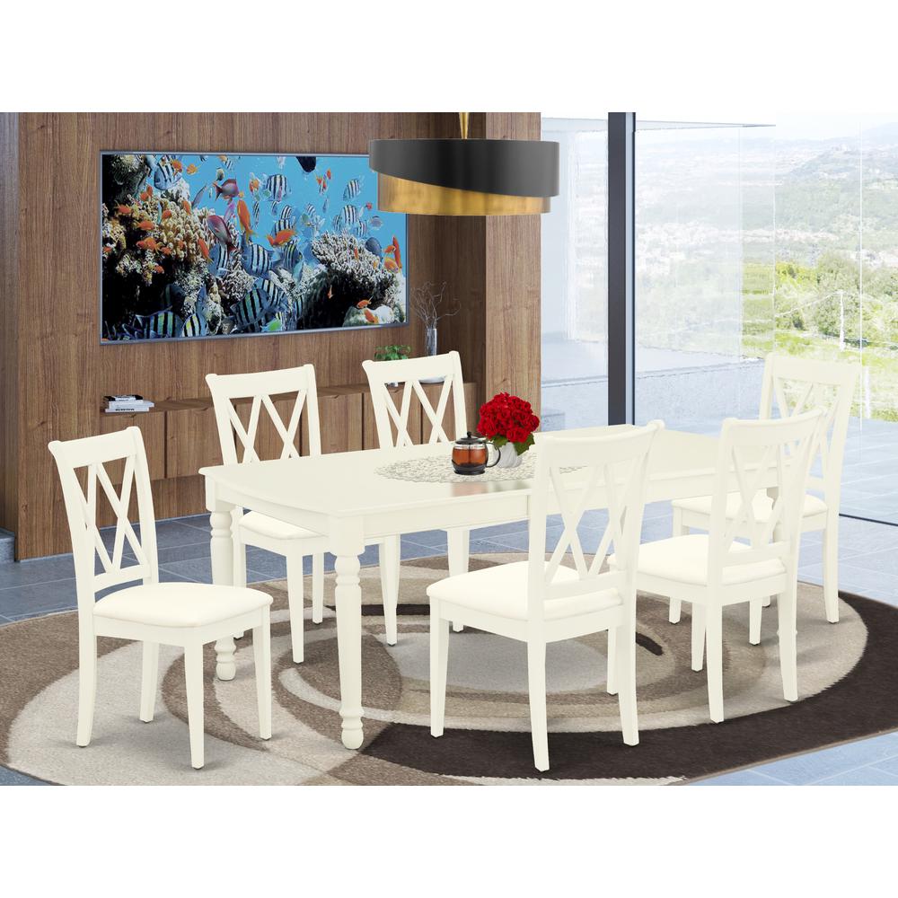 Dining Room Set Linen White, DOCL7-LWH-C. Picture 2