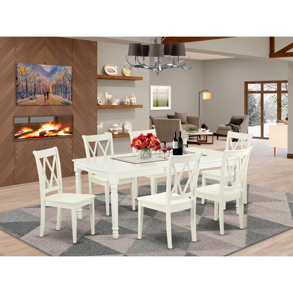 Dining Room Set Linen White, DOCL7-LWH-W. Picture 2