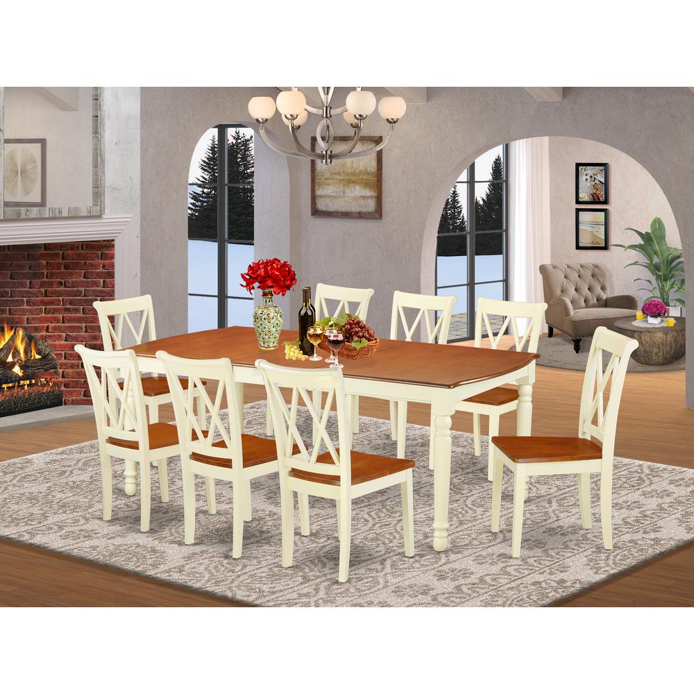 Dining Room Set Buttermilk & Cherry, DOCL9-BMK-W. Picture 2
