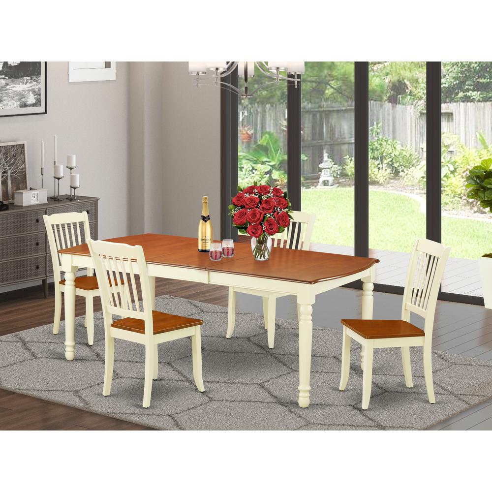 Dining Room Set Buttermilk & Cherry, DODA5-BMK-W. Picture 2
