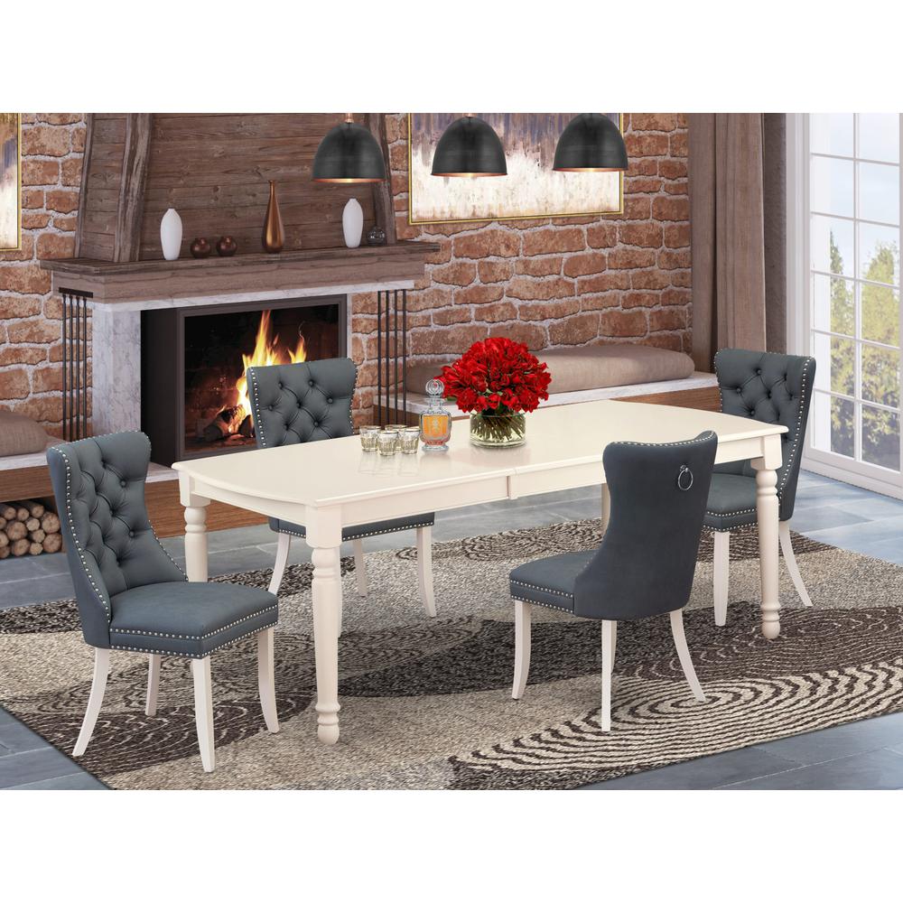 5 Piece Dining Table Set Contains a Rectangle Kitchen Table with Butterfly Leaf. Picture 7