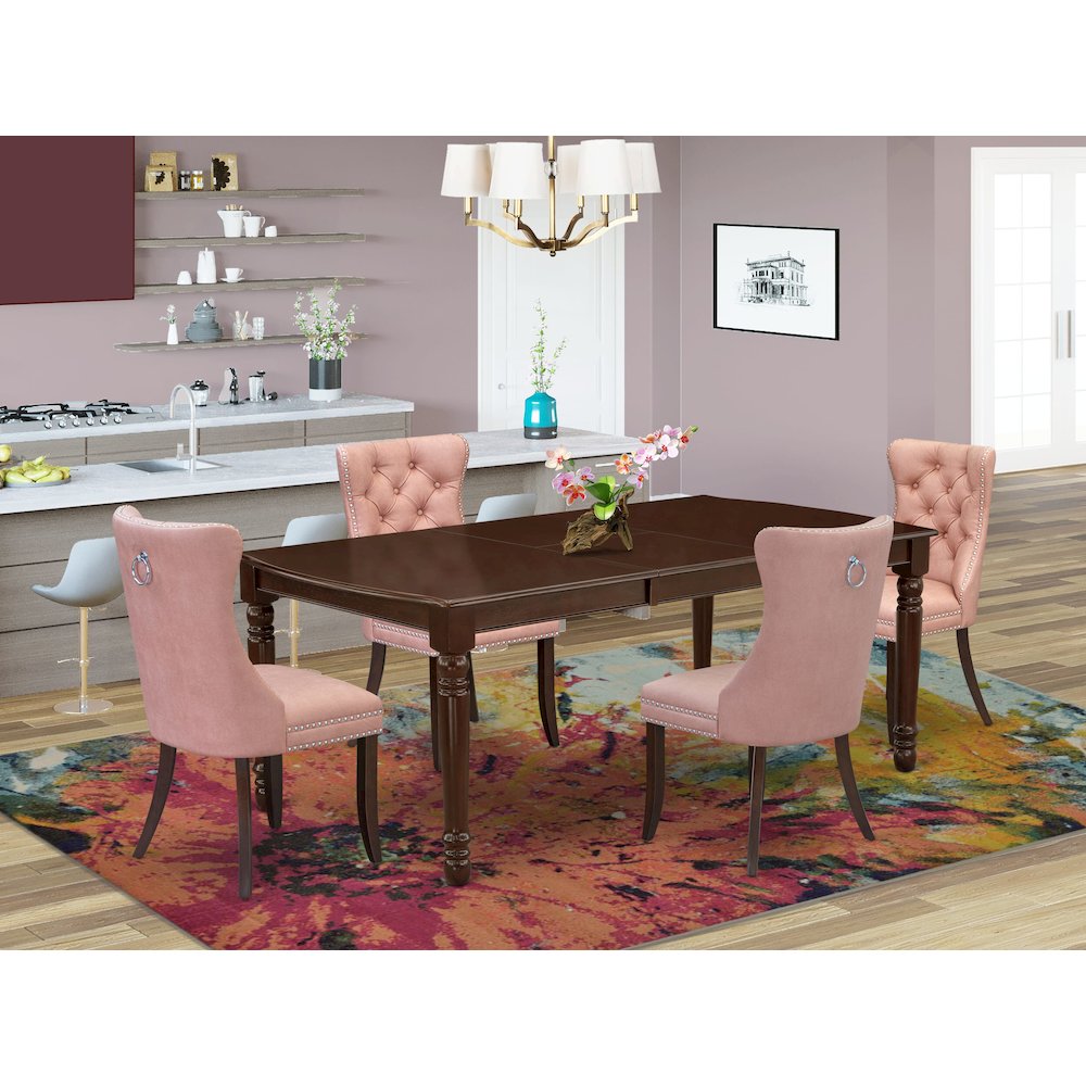 5 Piece Dining Room Set Consists of a Rectangle Wooden Table. Picture 2