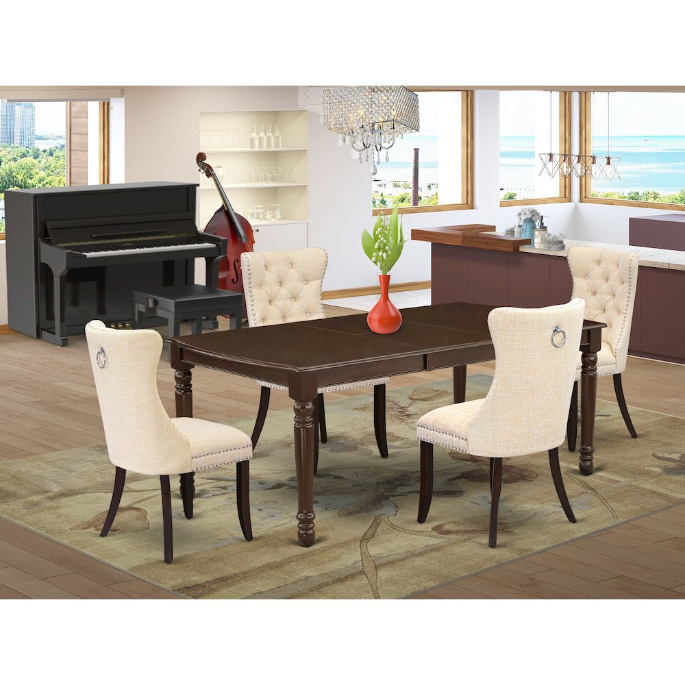 5 Piece Kitchen Table Set Consists of a Rectangle Dining Table. Picture 2