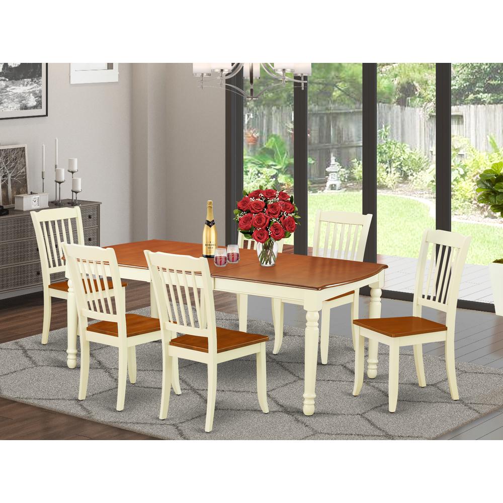Dining Room Set Buttermilk & Cherry, DODA7-BMK-W. Picture 2