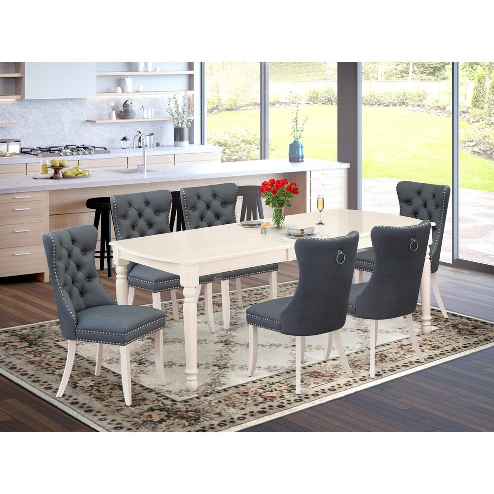 7 Piece Dining Set Consists of a Rectangle Kitchen Table with Butterfly Leaf. Picture 7