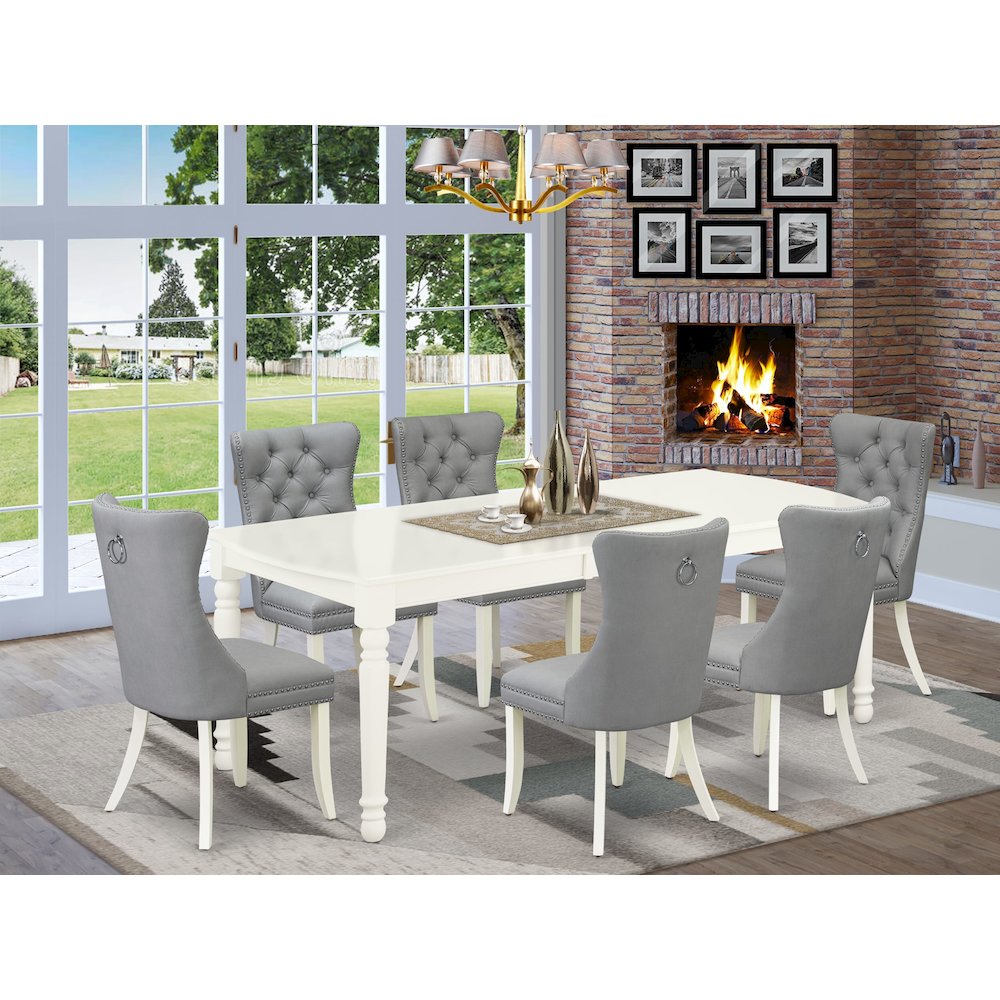7 Piece Dining Room Set Consists of a Rectangle Kitchen Table. Picture 2