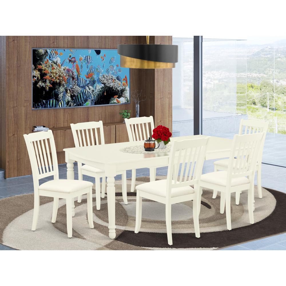 Dining Room Set Linen White, DODA7-LWH-C. Picture 2