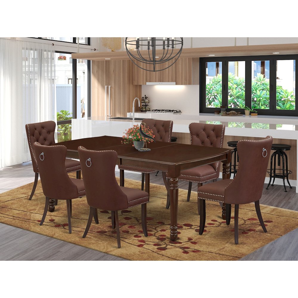 7 Piece Dining Room Set Consists of a Rectangle Wooden Table. Picture 2