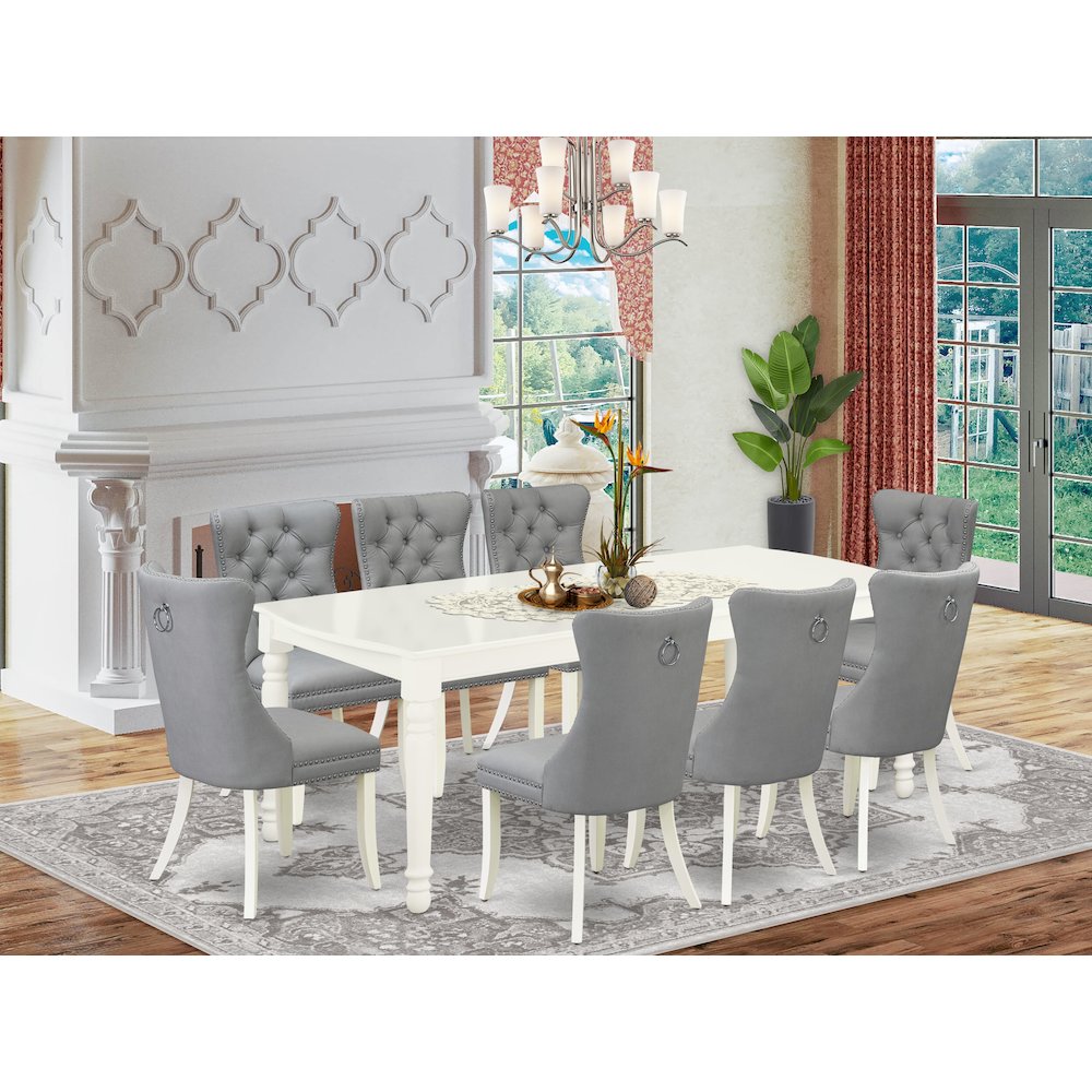 9 Piece Modern Dining Table Set. Picture 2