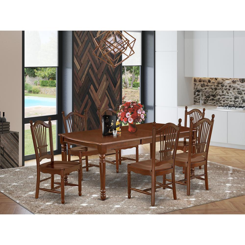 Dining Room Set Mahogany, DODO7-MAH-W. Picture 2
