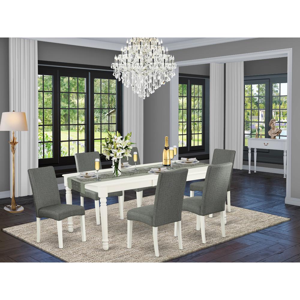 Dining Room Set Linen White, DODR7-LWH-07. Picture 2