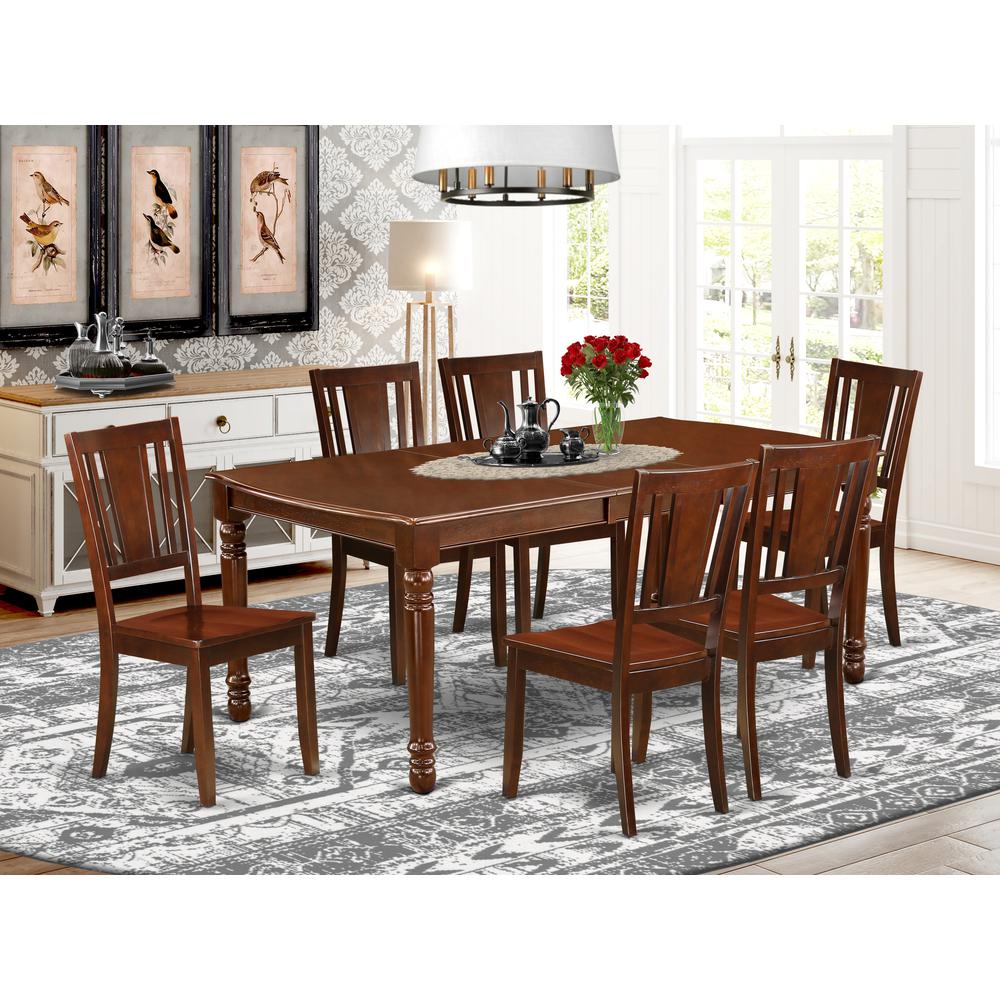 Dining Room Set Mahogany, DODU7-MAH-W. Picture 2