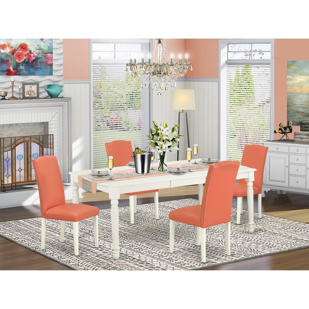 Dining Room Set Linen White, DOEN5-LWH-78. Picture 2