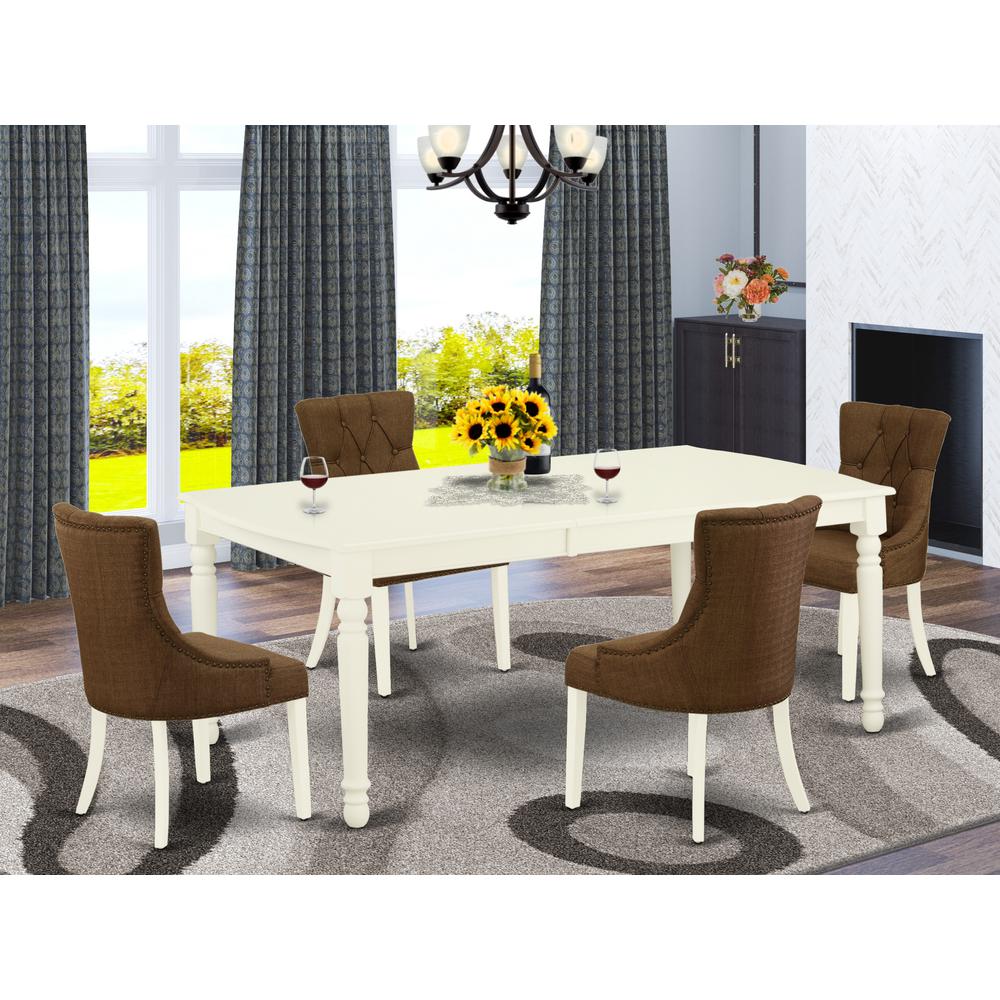 Dining Room Set Linen White, DOFR5-LWH-18. Picture 2