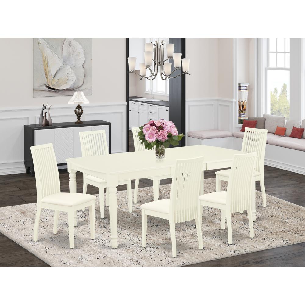 Dining Room Set Linen White, DOIP7-LWH-C. Picture 2