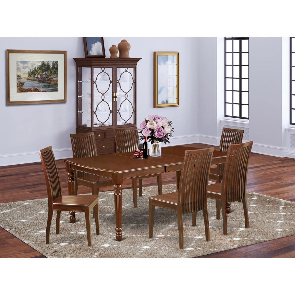 Dining Room Set Mahogany, DOIP7-MAH-W. Picture 2