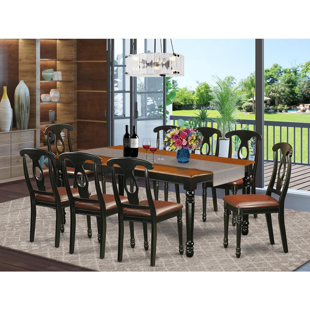 Dining Room Set Black & Cherry, DOKE9-BCH-LC. Picture 2