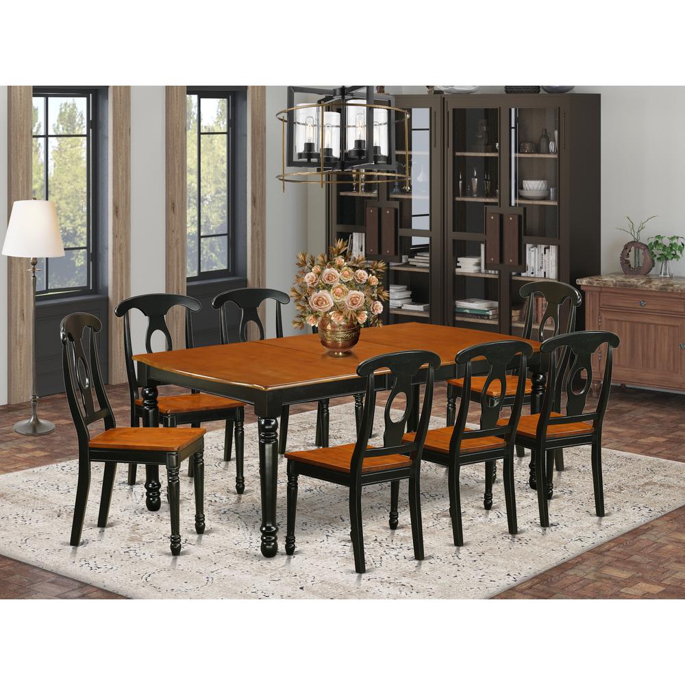 Dining Room Set Black & Cherry, DOKE9-BCH-W. Picture 2