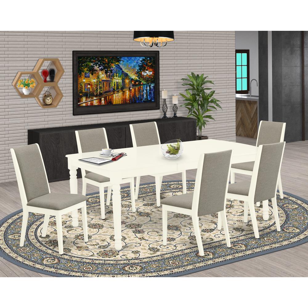 Dining Room Set Linen White, DOLA7-LWH-06. Picture 2