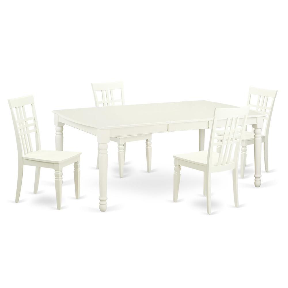 5  PC  Kitchen  Tables  and  chair  set  with  a  Dining  Table  and  4  Kitchen  Chairs  in  Linen  White. Picture 1