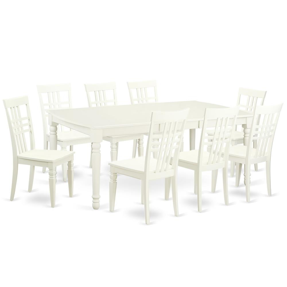 5  PC  Kitchen  Tables  and  chair  set  with  a  Dining  Table  and  8  Kitchen  Chairs  in  Linen  White. Picture 1