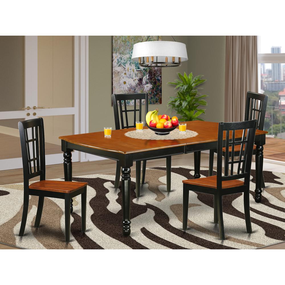 Dining Room Set Black & Cherry, DONI5-BCH-W. Picture 2