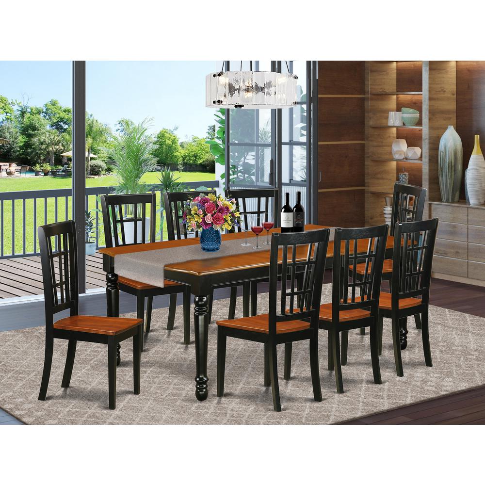 Dining Room Set Black & Cherry, DONI9-BCH-W. Picture 2
