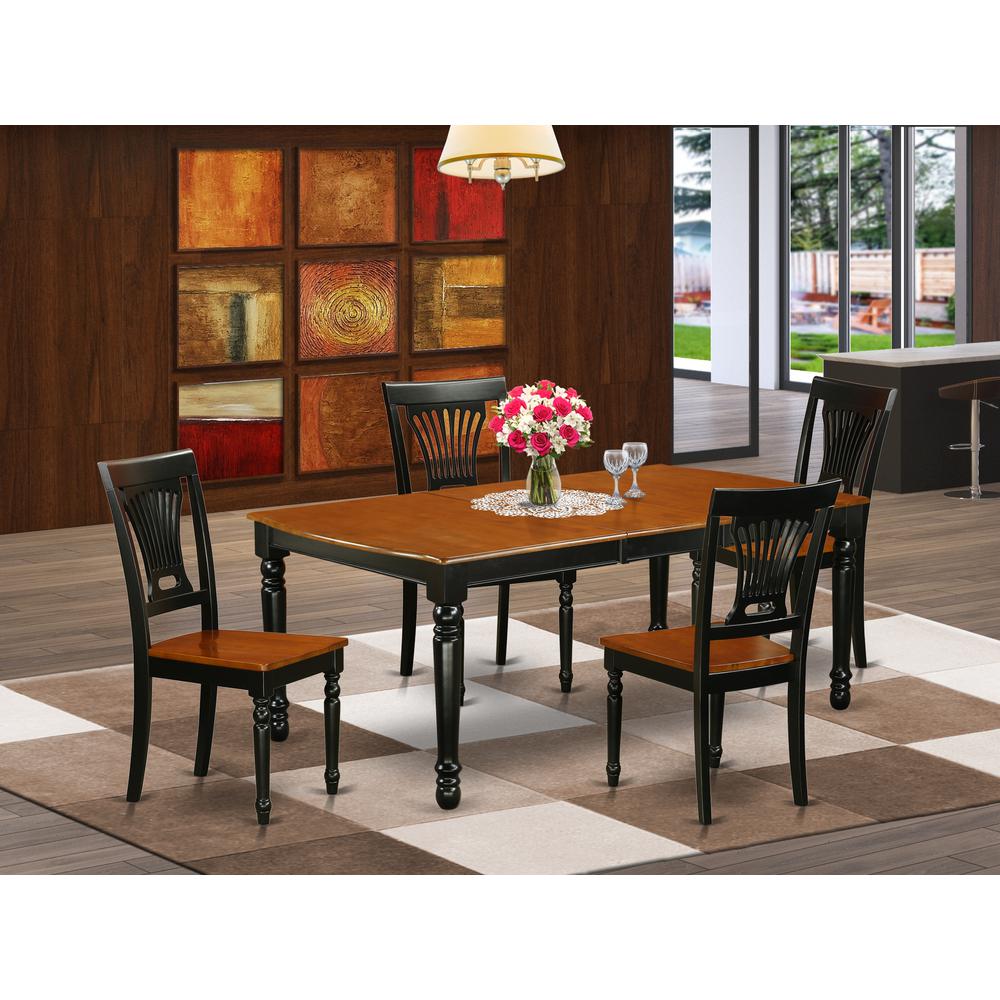Dining Room Set Black & Cherry, DOPL5-BCH-W. Picture 2
