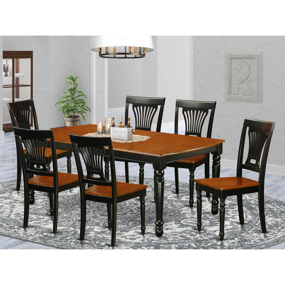 Dining Room Set Black & Cherry, DOPL7-BCH-W. Picture 2