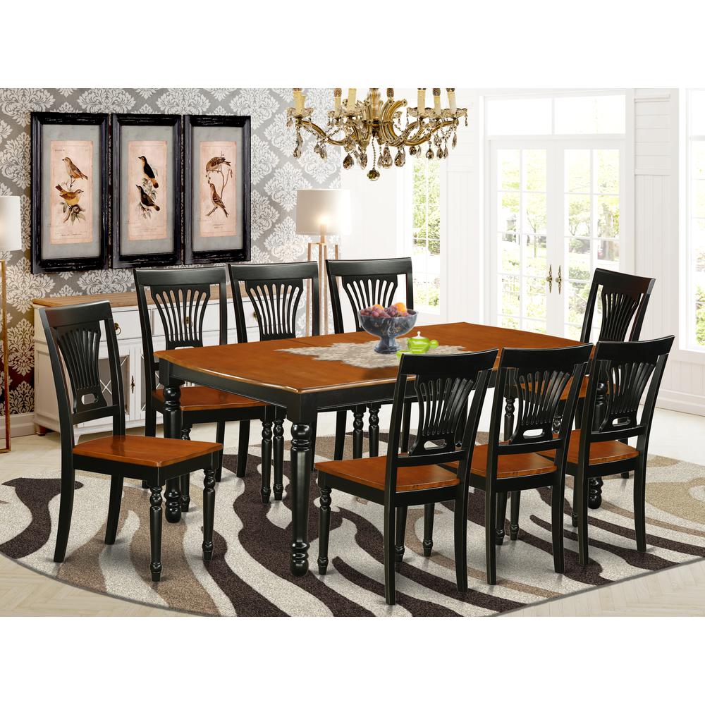 Dining Room Set Black & Cherry, DOPL9-BCH-W. Picture 2