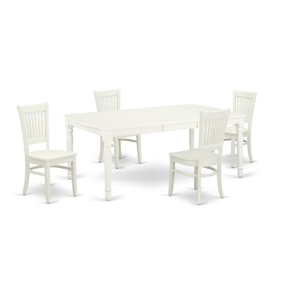 Dining Table- Dining Chairs, DOVA5-LWH-W. Picture 1