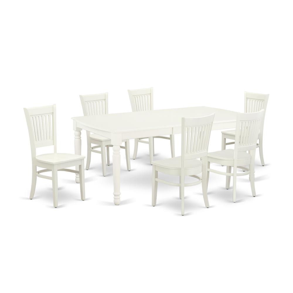 Dining Table- Dining Chairs, DOVA7-LWH-W. Picture 1