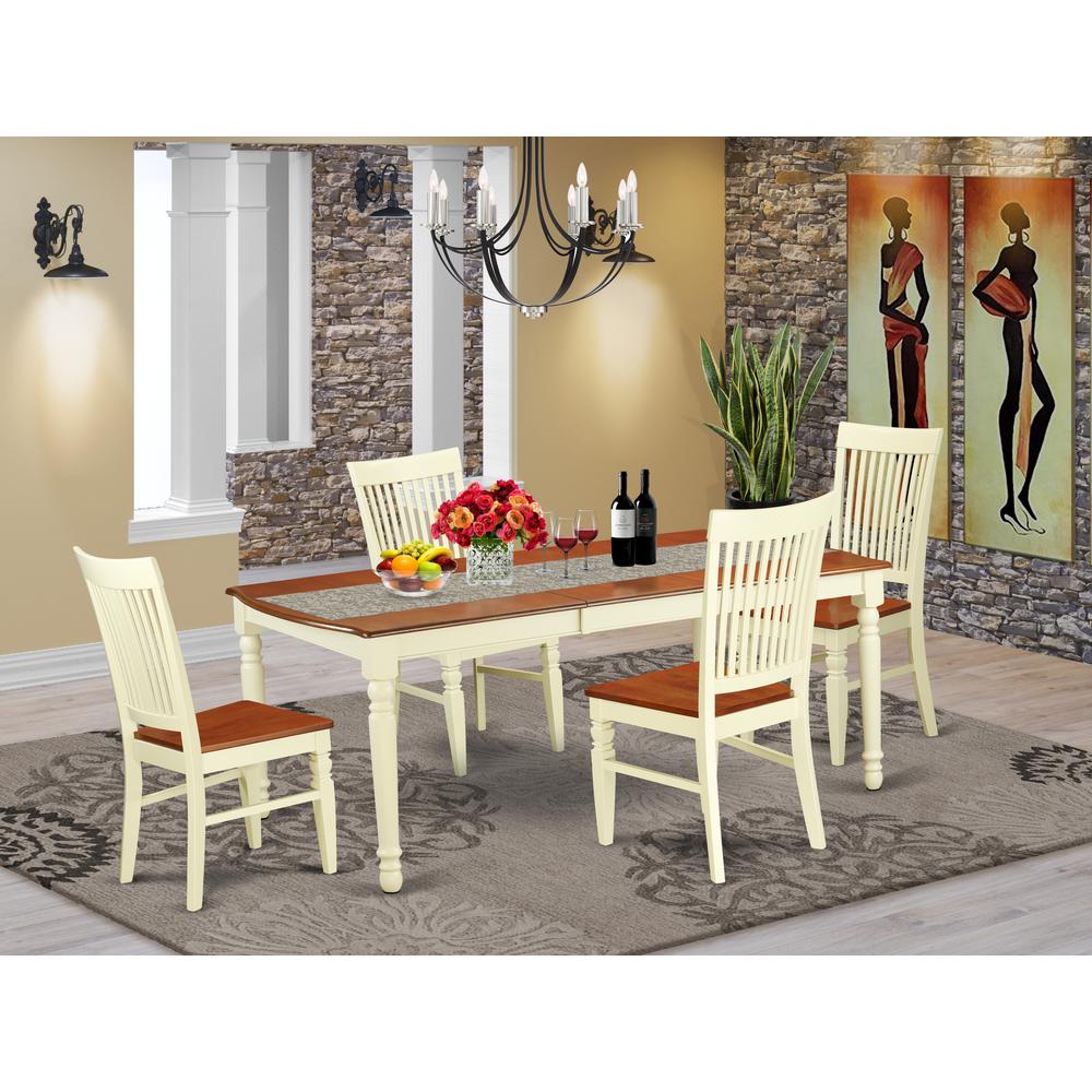 Dining Room Set Buttermilk & Cherry, DOWE5-BMK-W. Picture 2