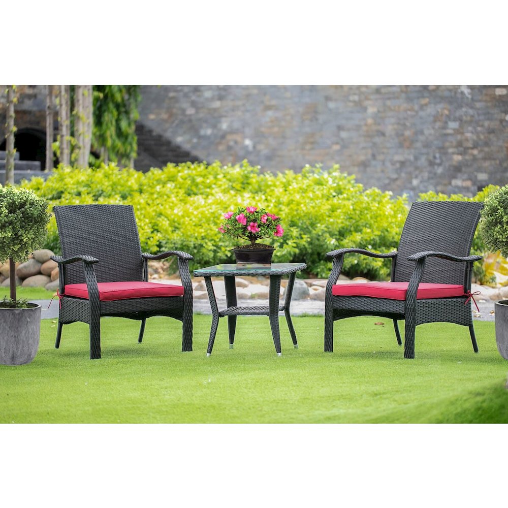 Wicker Patio Set Black, DTL3C01B. Picture 4