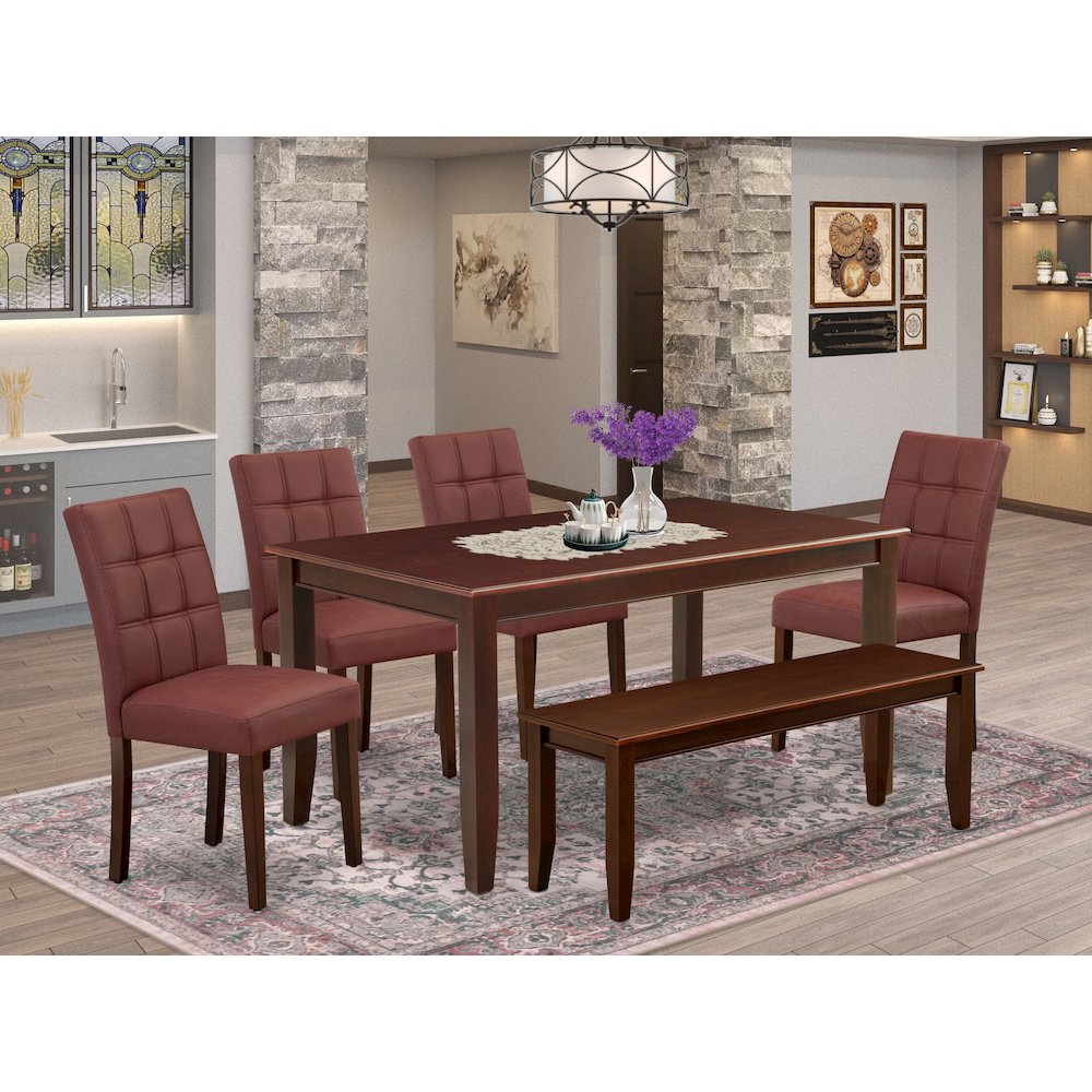 6 Piece Dining Room Set contain A Wood Table. Picture 2