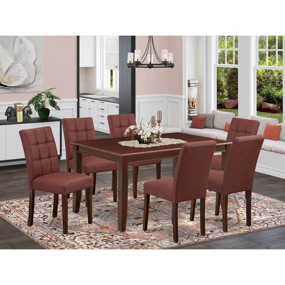 7 Piece Table Set consists A Modern Dining Table. Picture 2