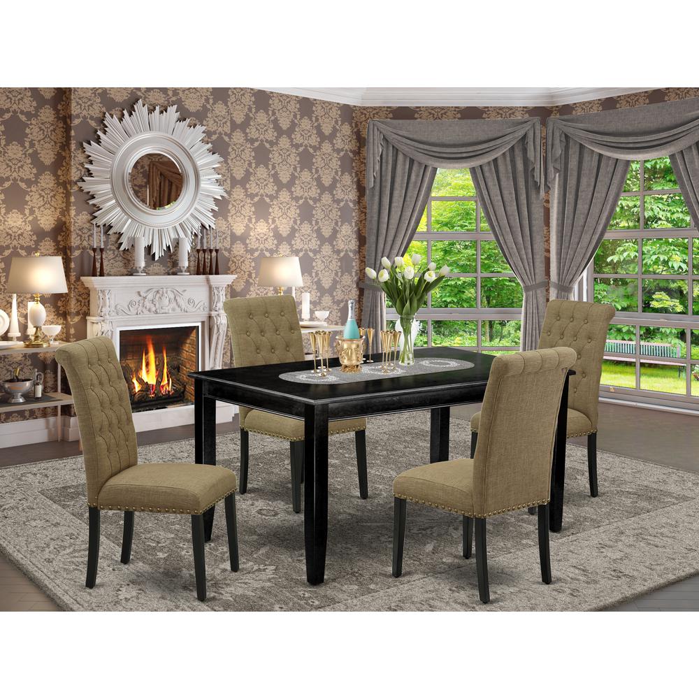 Dining Room Set Black, DUBR5-BLK-17. Picture 2