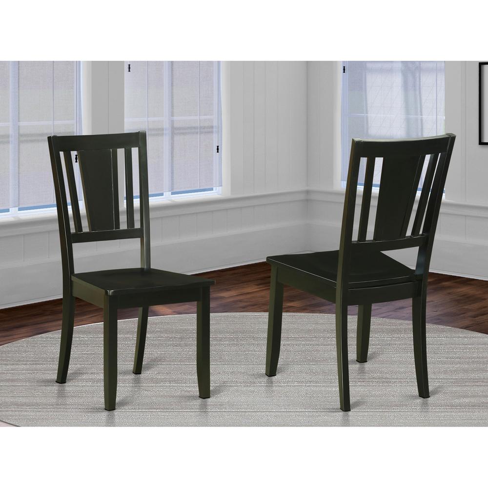Dudley Dining Chair with Wood Seat in Black Finish, Set of 2. Picture 2
