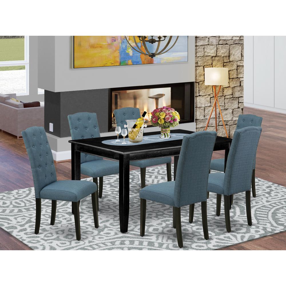 Dining Room Set Black, DUCE7-BLK-21. Picture 2