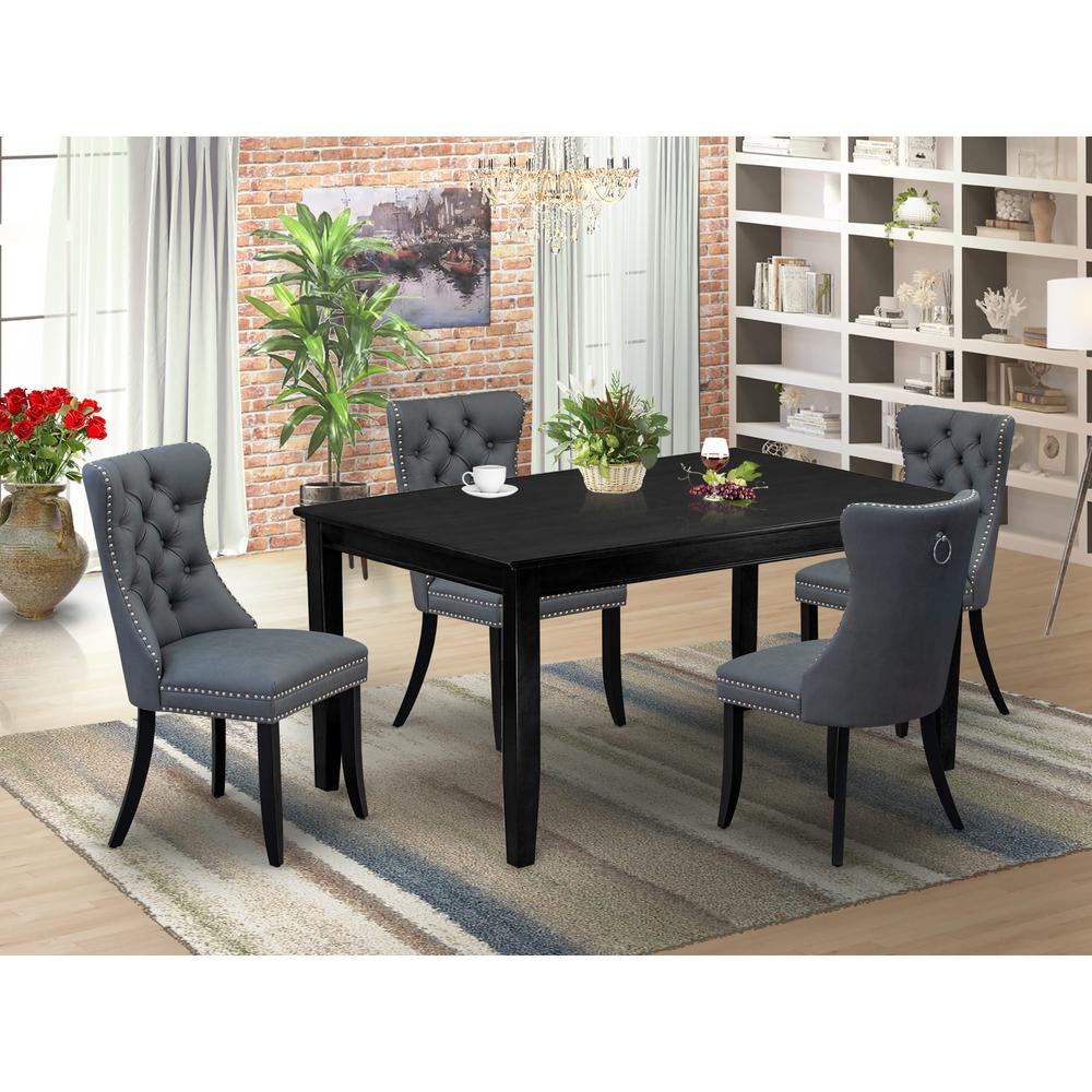 5 Piece Dining Table Set Contains a Rectangle Solid Wood Table. Picture 7
