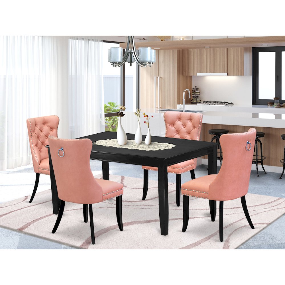 5 Piece Kitchen Table Set Contains a Rectangle Dining Table. Picture 2