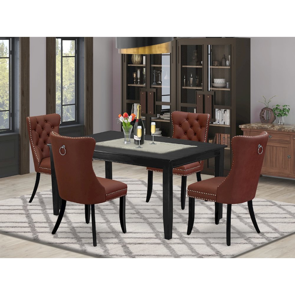 5 Piece Kitchen Table Set Contains a Rectangle Dining Table. Picture 2