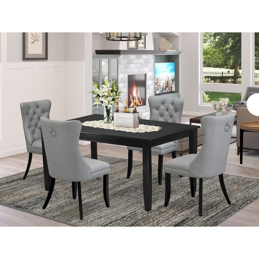5 Piece Kitchen Table Set Contains a Rectangle Dining Table. Picture 2