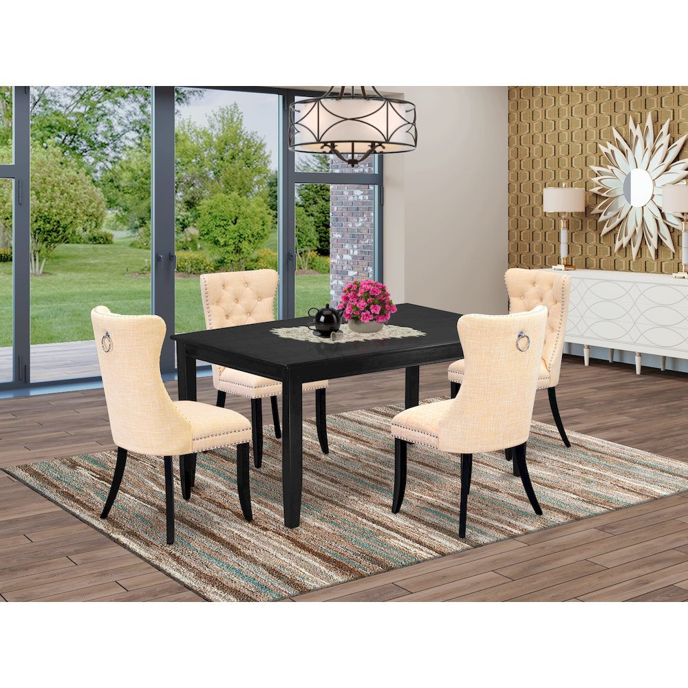 5 Piece Kitchen Table Set Consists of a Rectangle Dining Table. Picture 2