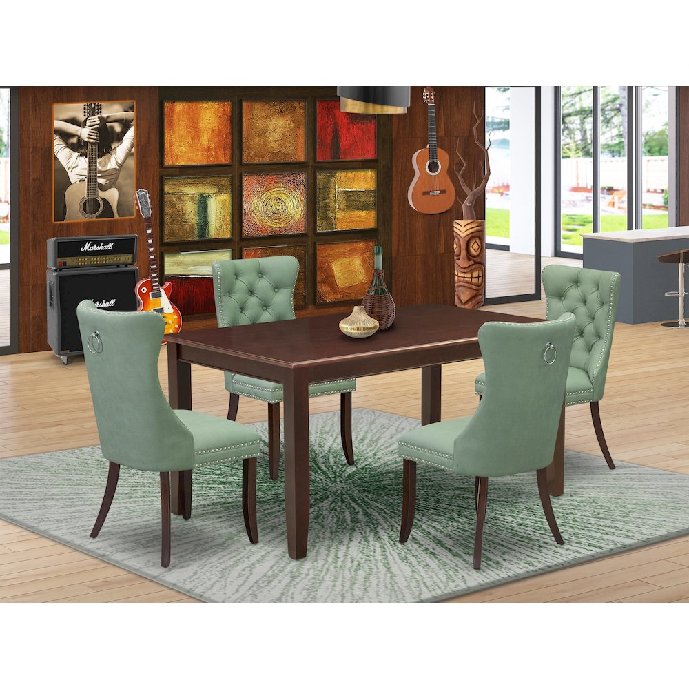 5 Piece Modern Dining Table Set Consists of a Rectangle Kitchen Table. Picture 2