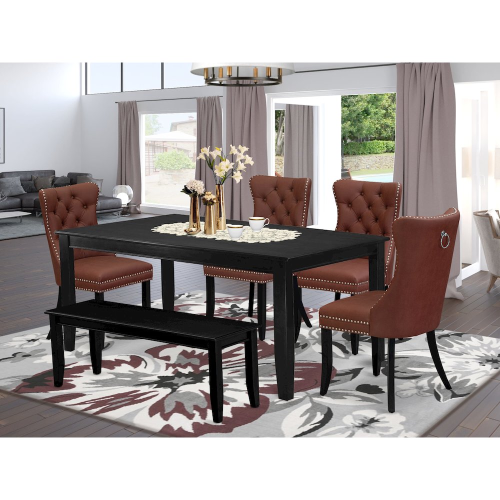 6 Piece Kitchen Table Set Consists of a Rectangle Dining Table. Picture 2