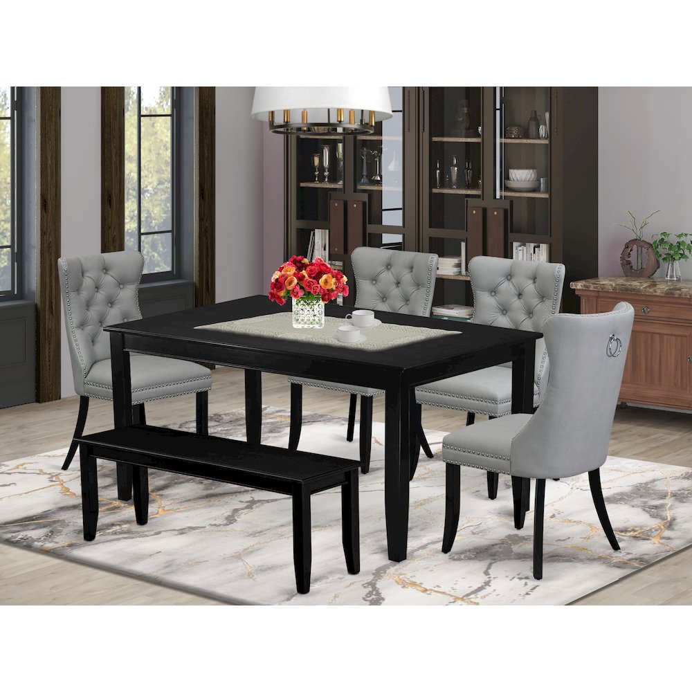 6 Piece Kitchen Table & Chairs Set Consists of a Rectangle Dining Table. Picture 2