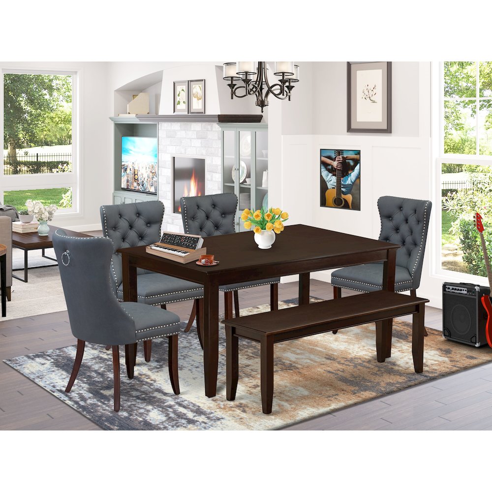6 Piece Dining Table Set Consists of a Rectangle Kitchen Table. Picture 2